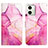 Leather Case Stands Fashionable Pattern Flip Cover Holder YB4 for Motorola Moto G54 5G Hot Pink