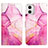 Leather Case Stands Fashionable Pattern Flip Cover Holder YB4 for Motorola Moto G73 5G Hot Pink