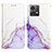 Leather Case Stands Fashionable Pattern Flip Cover Holder YB4 for Motorola Moto G84 5G Purple