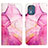 Leather Case Stands Fashionable Pattern Flip Cover Holder YB4 for Nokia C02 Hot Pink