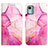 Leather Case Stands Fashionable Pattern Flip Cover Holder YB4 for Nokia C12 Hot Pink