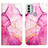 Leather Case Stands Fashionable Pattern Flip Cover Holder YB4 for Nokia C31 Hot Pink