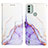 Leather Case Stands Fashionable Pattern Flip Cover Holder YB4 for Nokia C31 Purple