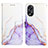 Leather Case Stands Fashionable Pattern Flip Cover Holder YB4 for Oppo A18 Purple