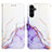 Leather Case Stands Fashionable Pattern Flip Cover Holder YB4 for Samsung Galaxy A25 5G Purple