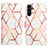 Leather Case Stands Fashionable Pattern Flip Cover Holder YB4 for Samsung Galaxy A25 5G White