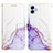 Leather Case Stands Fashionable Pattern Flip Cover Holder YB4 for Samsung Galaxy F04 Purple