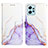 Leather Case Stands Fashionable Pattern Flip Cover Holder YB4 for Xiaomi Redmi Note 12 4G Purple