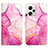 Leather Case Stands Fashionable Pattern Flip Cover Holder YB4 for Xiaomi Redmi Note 12 Explorer Hot Pink