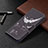 Leather Case Stands Fashionable Pattern Flip Cover L01 Holder for Apple iPhone 15 Black