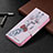 Leather Case Stands Fashionable Pattern Flip Cover L02 Holder for Apple iPhone 13 Pro Black