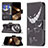 Leather Case Stands Fashionable Pattern Flip Cover L03 Holder for Apple iPhone 15 Pro Max Black