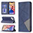 Leather Case Stands Fashionable Pattern Flip Cover L04 Holder for Apple iPhone 13 Blue