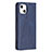 Leather Case Stands Fashionable Pattern Flip Cover L04 Holder for Apple iPhone 13 Blue