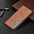 Leather Case Stands Fashionable Pattern Flip Cover L04 Holder for Apple iPhone 13 Brown