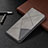 Leather Case Stands Fashionable Pattern Flip Cover L04 Holder for Apple iPhone 13 Gray