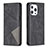 Leather Case Stands Fashionable Pattern Flip Cover L04 Holder for Apple iPhone 13 Pro Max Black