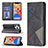 Leather Case Stands Fashionable Pattern Flip Cover L04 Holder for Apple iPhone 13 Pro Max Black