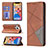 Leather Case Stands Fashionable Pattern Flip Cover L04 Holder for Apple iPhone 13 Pro Max Brown