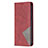 Leather Case Stands Fashionable Pattern Flip Cover L04 Holder for Apple iPhone 13 Pro Max Red