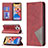 Leather Case Stands Fashionable Pattern Flip Cover L04 Holder for Apple iPhone 13 Pro Max Red