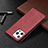 Leather Case Stands Fashionable Pattern Flip Cover L04 Holder for Apple iPhone 13 Pro Max Red