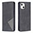 Leather Case Stands Fashionable Pattern Flip Cover L04 Holder for Apple iPhone 14 Plus Black