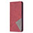 Leather Case Stands Fashionable Pattern Flip Cover L04 Holder for Apple iPhone 14 Plus Red