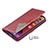 Leather Case Stands Fashionable Pattern Flip Cover L04 Holder for Apple iPhone 14 Plus Red