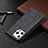 Leather Case Stands Fashionable Pattern Flip Cover L04 Holder for Apple iPhone 14 Pro Black