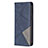 Leather Case Stands Fashionable Pattern Flip Cover L04 Holder for Apple iPhone 14 Pro Blue