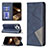 Leather Case Stands Fashionable Pattern Flip Cover L04 Holder for Apple iPhone 14 Pro Blue