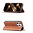 Leather Case Stands Fashionable Pattern Flip Cover L04 Holder for Apple iPhone 14 Pro Brown