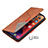 Leather Case Stands Fashionable Pattern Flip Cover L04 Holder for Apple iPhone 14 Pro Brown