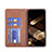 Leather Case Stands Fashionable Pattern Flip Cover L04 Holder for Apple iPhone 14 Pro Brown