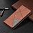 Leather Case Stands Fashionable Pattern Flip Cover L04 Holder for Apple iPhone 14 Pro Brown