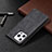 Leather Case Stands Fashionable Pattern Flip Cover L04 Holder for Apple iPhone 14 Pro Max Black