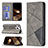 Leather Case Stands Fashionable Pattern Flip Cover L04 Holder for Apple iPhone 14 Pro Max Gray