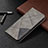 Leather Case Stands Fashionable Pattern Flip Cover L04 Holder for Apple iPhone 14 Pro Max Gray