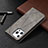 Leather Case Stands Fashionable Pattern Flip Cover L04 Holder for Apple iPhone 14 Pro Max Gray