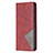 Leather Case Stands Fashionable Pattern Flip Cover L04 Holder for Apple iPhone 14 Pro Max Red