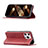 Leather Case Stands Fashionable Pattern Flip Cover L04 Holder for Apple iPhone 14 Pro Max Red