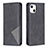 Leather Case Stands Fashionable Pattern Flip Cover L04 Holder for Apple iPhone 15 Black