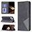 Leather Case Stands Fashionable Pattern Flip Cover L04 Holder for Apple iPhone 15 Black