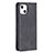 Leather Case Stands Fashionable Pattern Flip Cover L04 Holder for Apple iPhone 15 Black