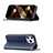 Leather Case Stands Fashionable Pattern Flip Cover L04 Holder for Apple iPhone 15 Pro Blue