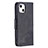 Leather Case Stands Fashionable Pattern Flip Cover L05 Holder for Apple iPhone 13 Black