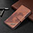 Leather Case Stands Fashionable Pattern Flip Cover L05 Holder for Apple iPhone 13 Brown