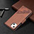 Leather Case Stands Fashionable Pattern Flip Cover L05 Holder for Apple iPhone 13 Brown