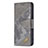 Leather Case Stands Fashionable Pattern Flip Cover L05 Holder for Apple iPhone 13 Gray